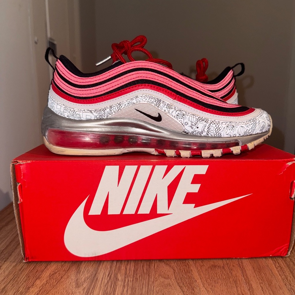 Nike Kids Red, Pink, and White Sneakers